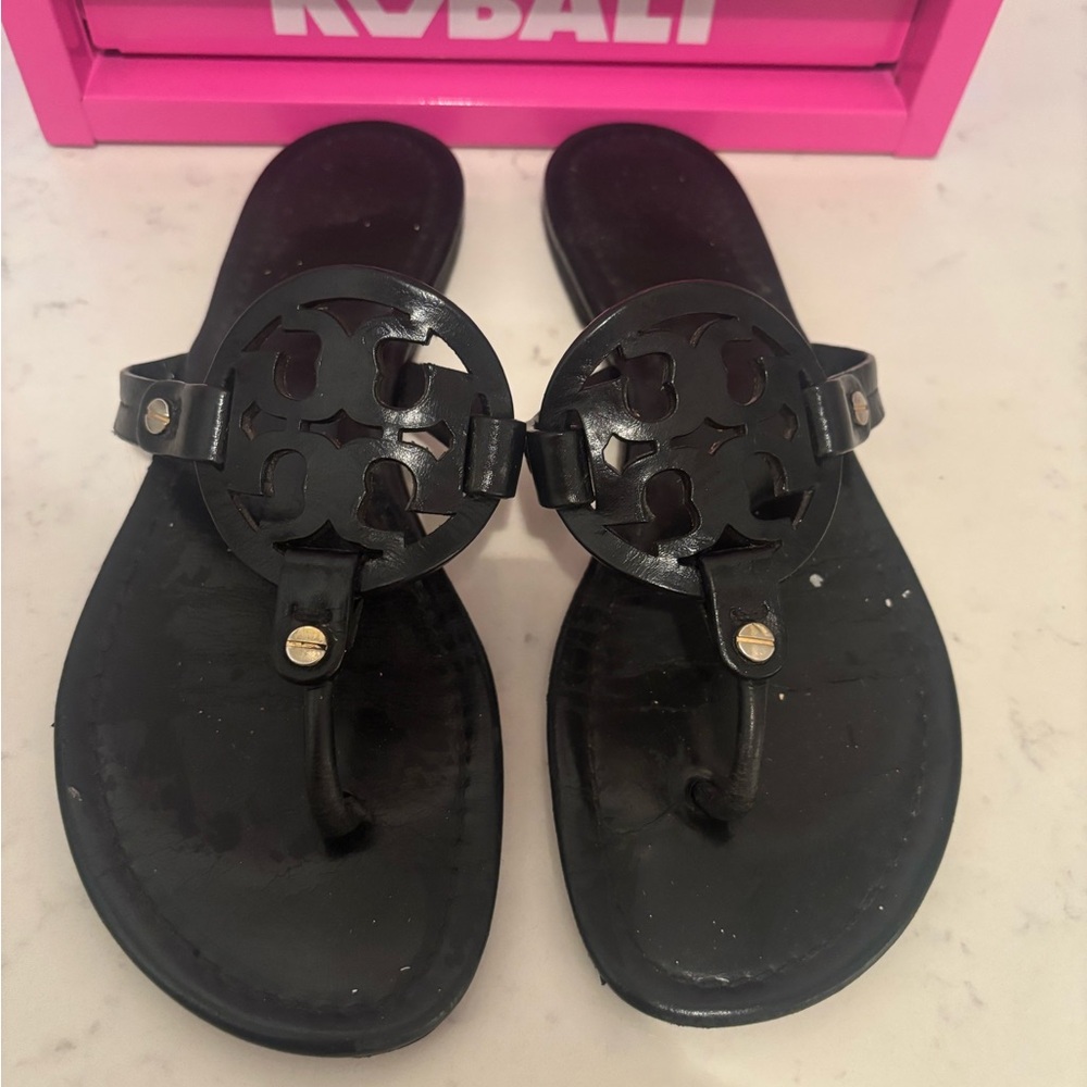 Tory Burch Black Logo Sandals